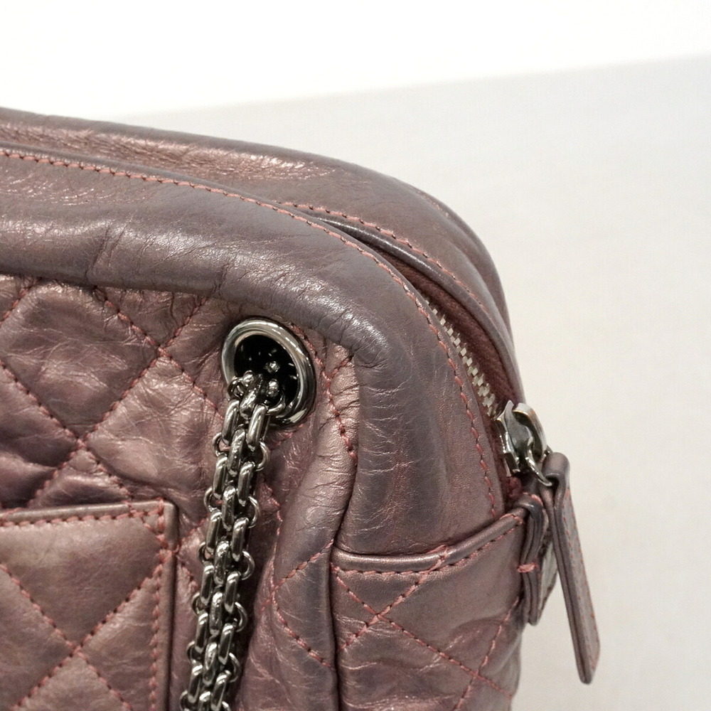 Chanel Shoulder Bag 2.55 Matelassé Chain Leather Metallic Pink Women's OP025751 - Picture 6 of 10